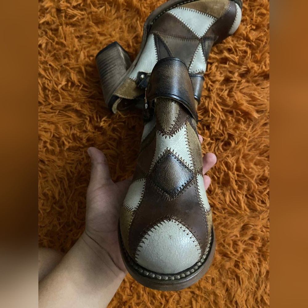 Frye Multicolor Patchwork Heeled Boots - image 2